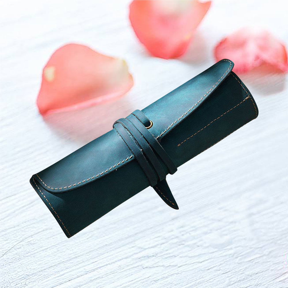 Pen Pouch Roll - Étui à stylos vintage bleu, fabriqué