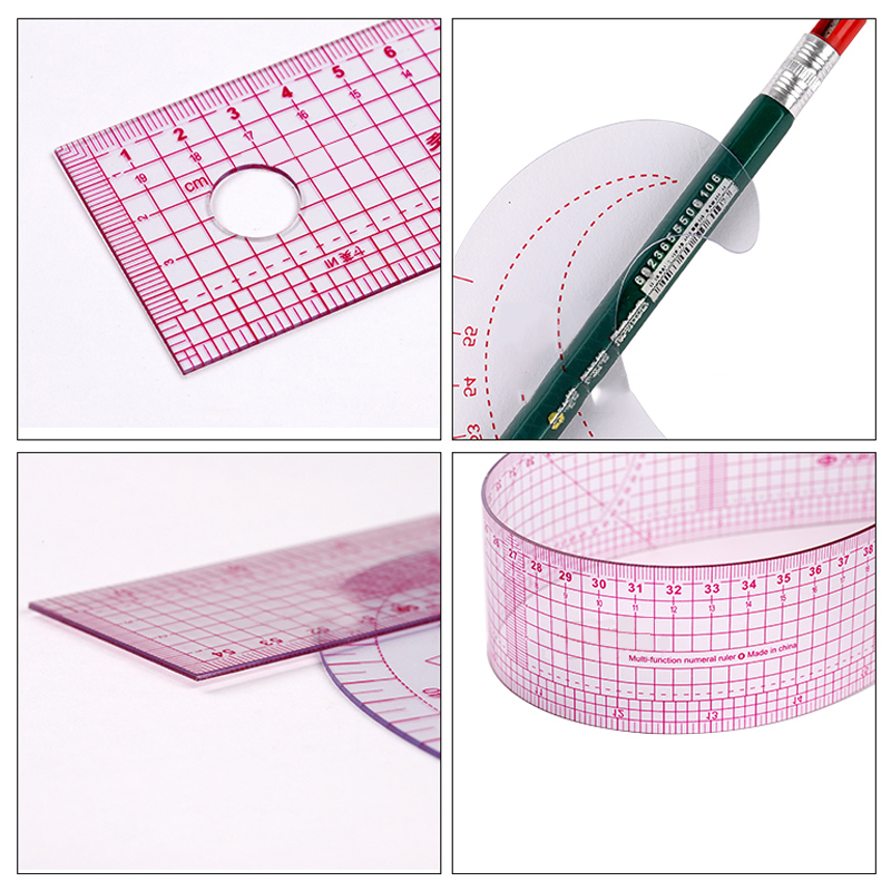 Ruler Set Transparent - Règle de coupe à courbe française,