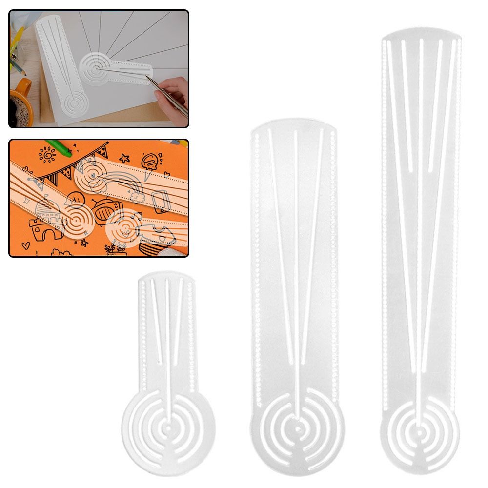 Ruler Set Transparent - Gabarit de dessin de mandala multifonctionnel