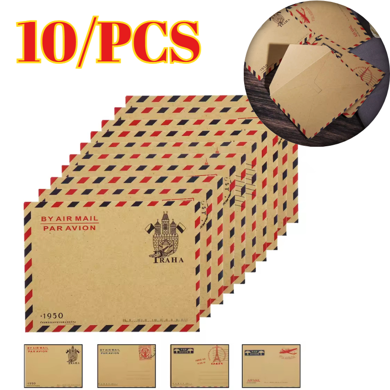 Letter Envelope Kraft - 10 enveloppes rétro populaires 9,7*7,5 cm,
