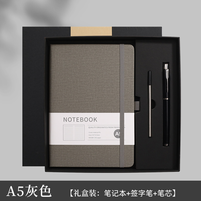 Journal Leather Hardcover - Coffret cadeau carnet A5 avec stylo