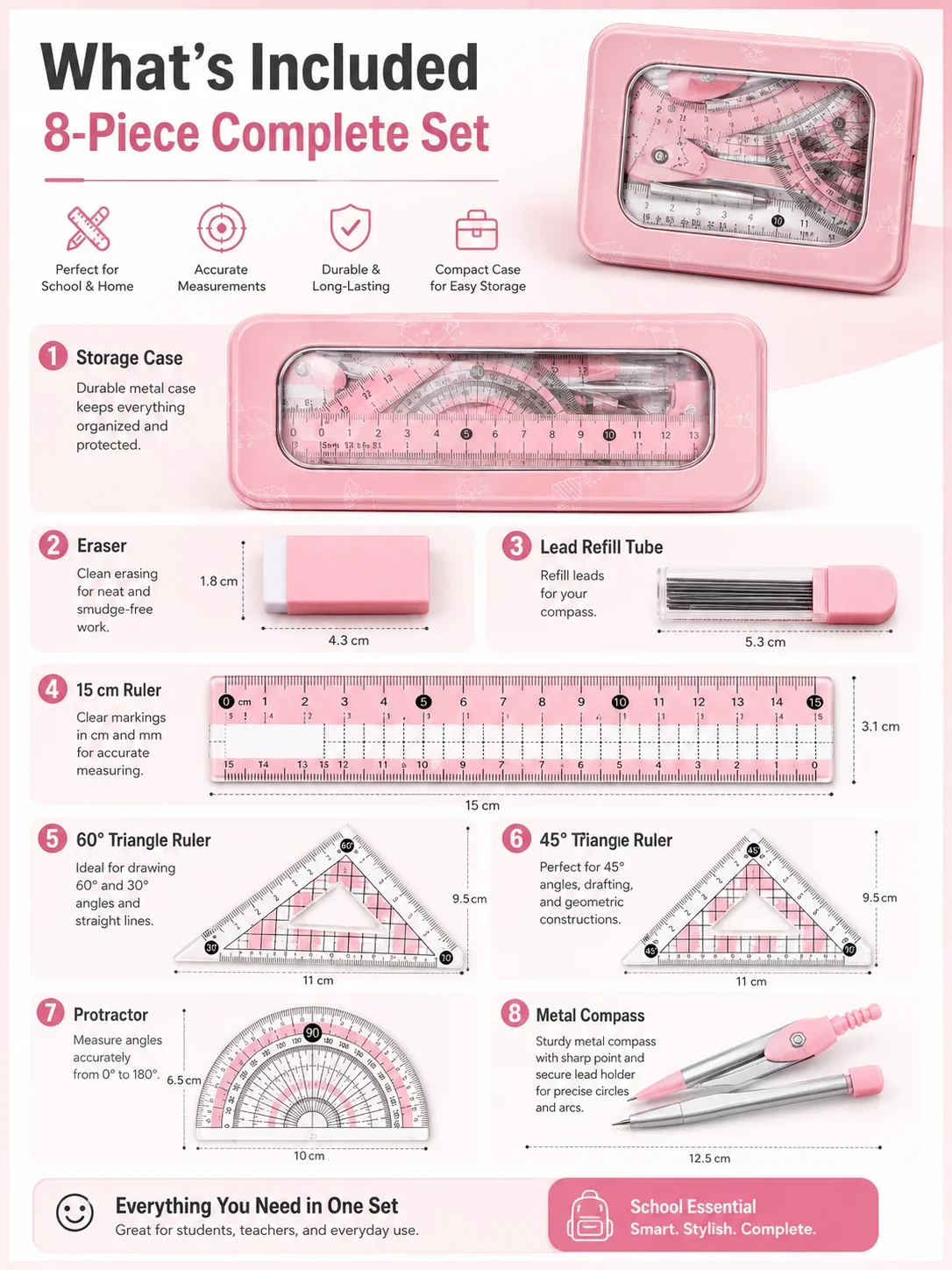 Ensemble de géométrie mathémat - Compass Geometry Set avis et prix