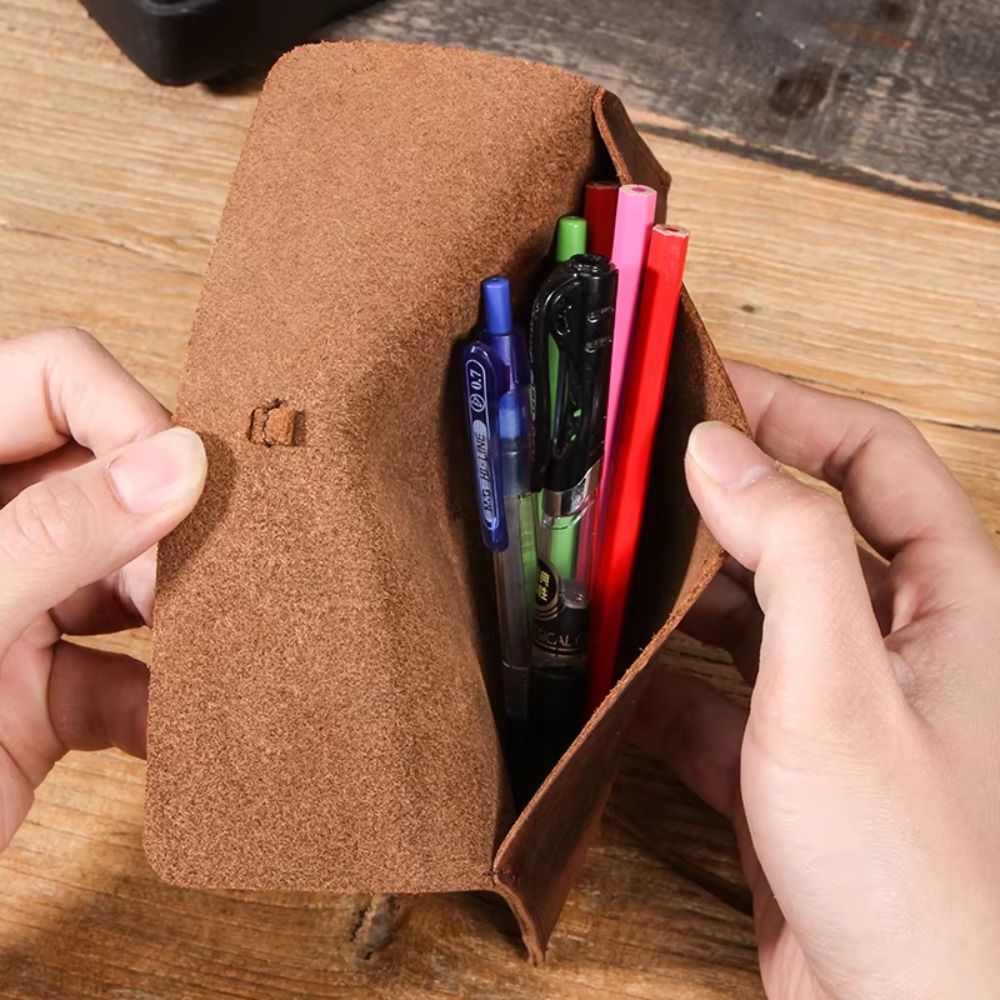 Étui à crayons en cuir rétro a - Pen Pouch Roll avis et prix
